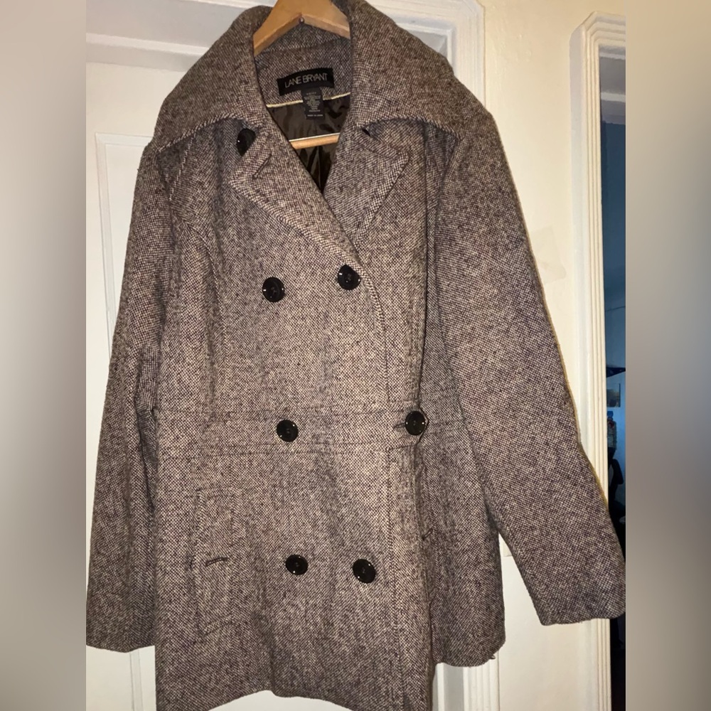 Lane Bryant Women's Charcoal Pea Coat